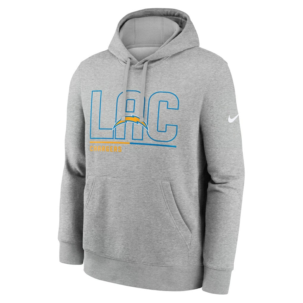 Los Angeles Chargers City Code Club Fleece Pullover Hoodie - Heathered Gray | Nike outlet