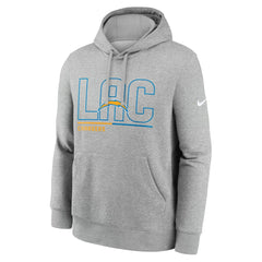 Los Angeles Chargers City Code Club Fleece Pullover Hoodie - Heathered Gray | Nike outlet