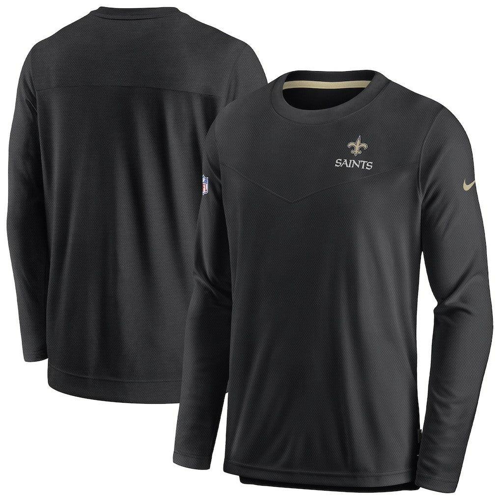 New Orleans Saints Sideline Lockup Performance Pullover Sweatshirt - Black | Nike online