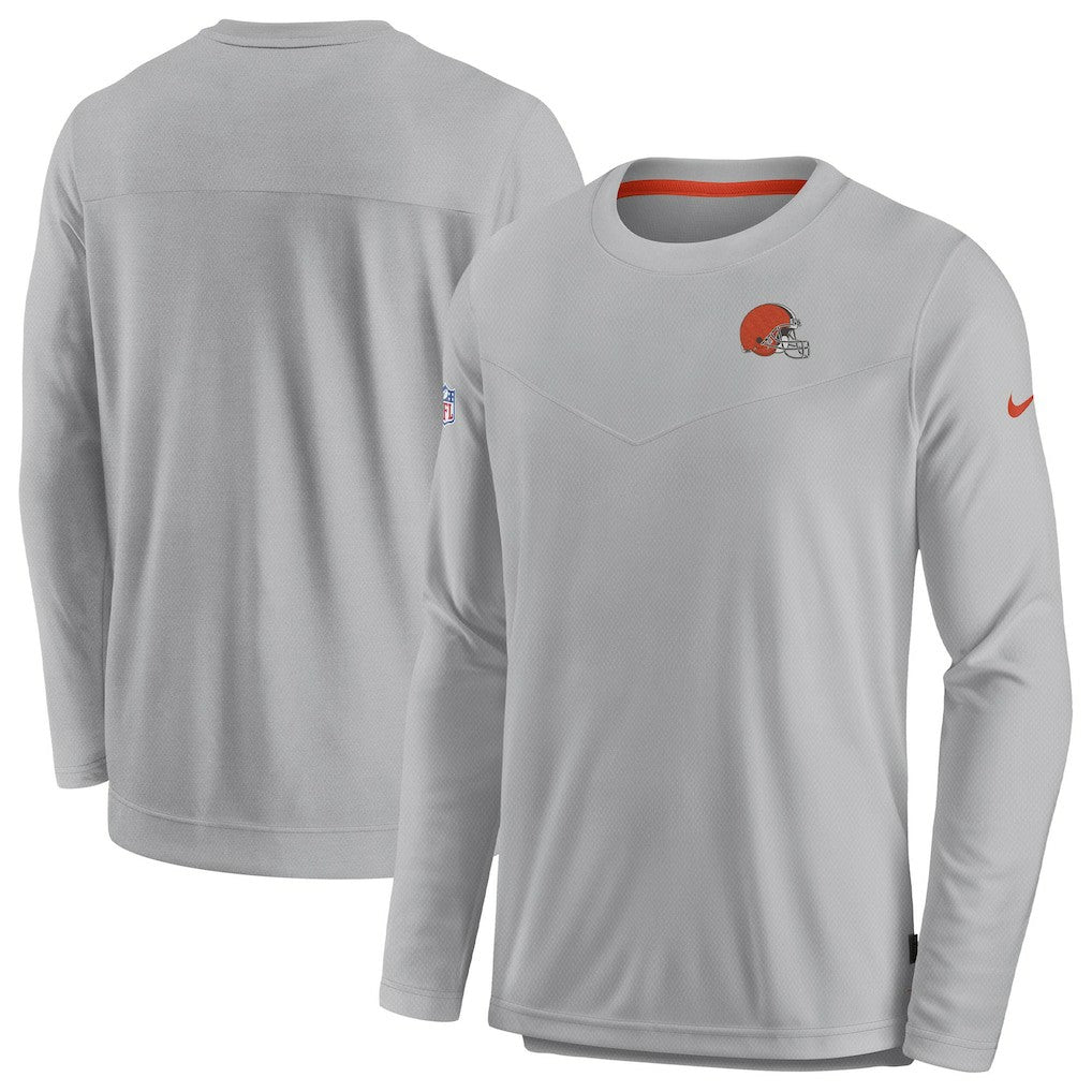 Cleveland Browns Sideline Lockup Performance Pullover Sweatshirt - Gray | Nike on sale