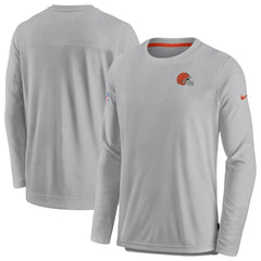 Cleveland Browns Sideline Lockup Performance Pullover Sweatshirt - Gray | Nike on sale