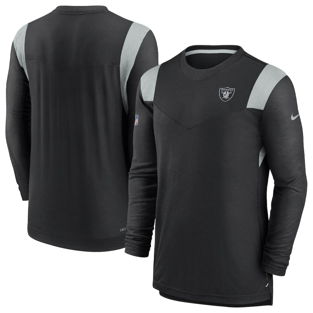 Las Vegas Raiders Sideline Tonal Logo Performance Player Long Sleeve T-Shirt - Black | Nike on sale