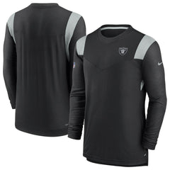 Las Vegas Raiders Sideline Tonal Logo Performance Player Long Sleeve T-Shirt - Black | Nike on sale