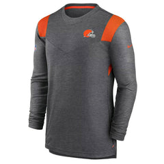 Cleveland Browns Sideline Tonal Logo Performance Player Long Sleeve T-Shirt - Charcoal | Nike outlet