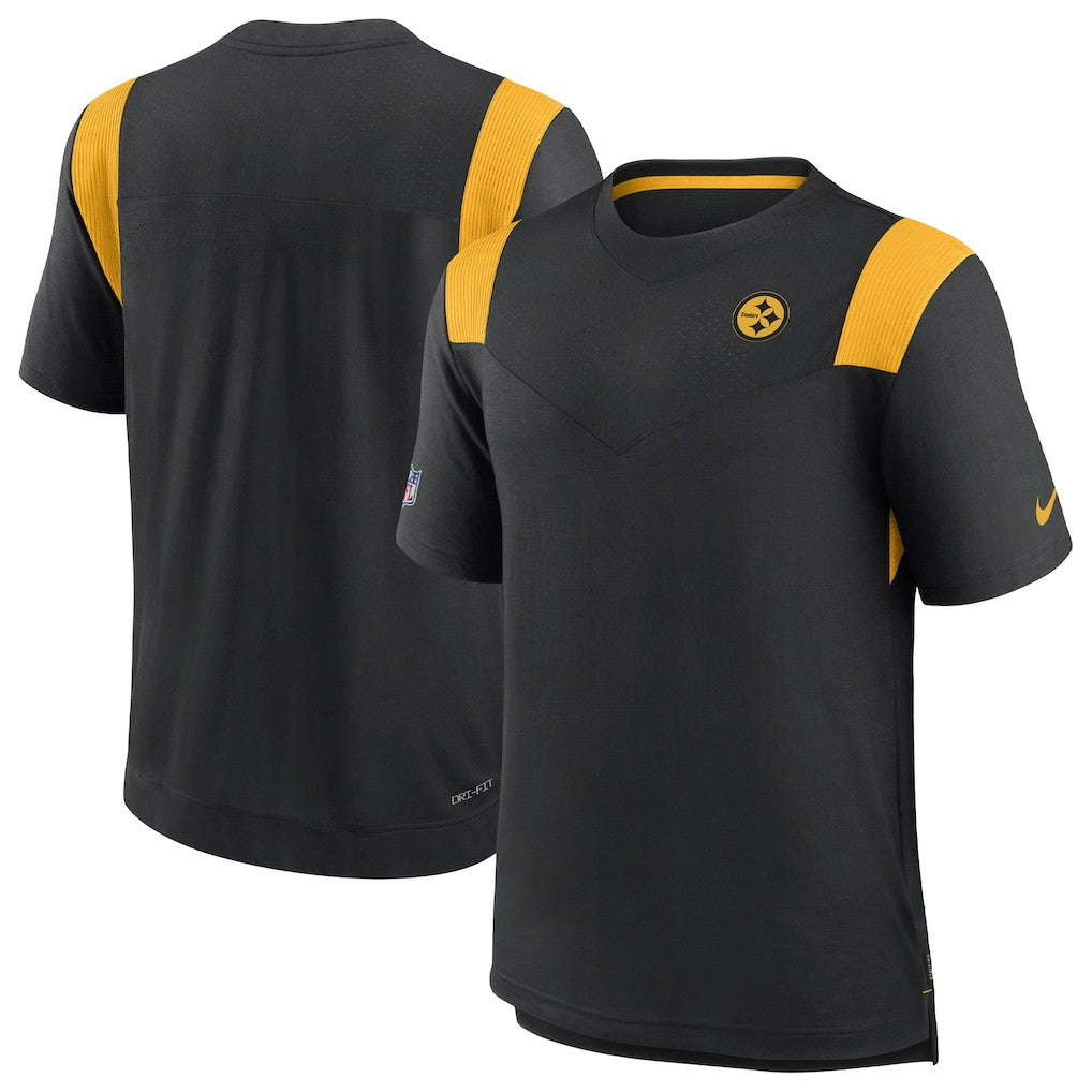 Pittsburgh Steelers Sideline Tonal Logo Performance Player T-Shirt - Black | Nike for sale
