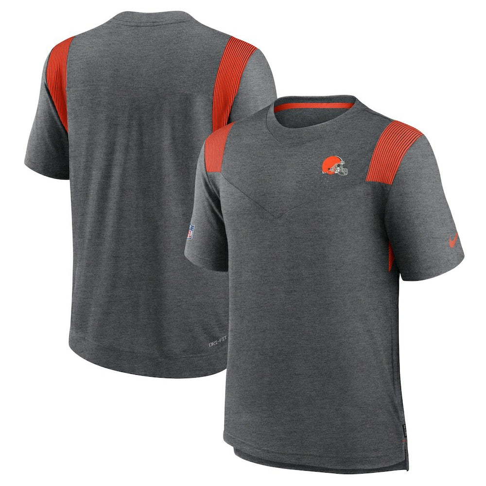 Cleveland Browns Sideline Tonal Logo Performance Player T-Shirt - Heather Charcoal | Nike on sale