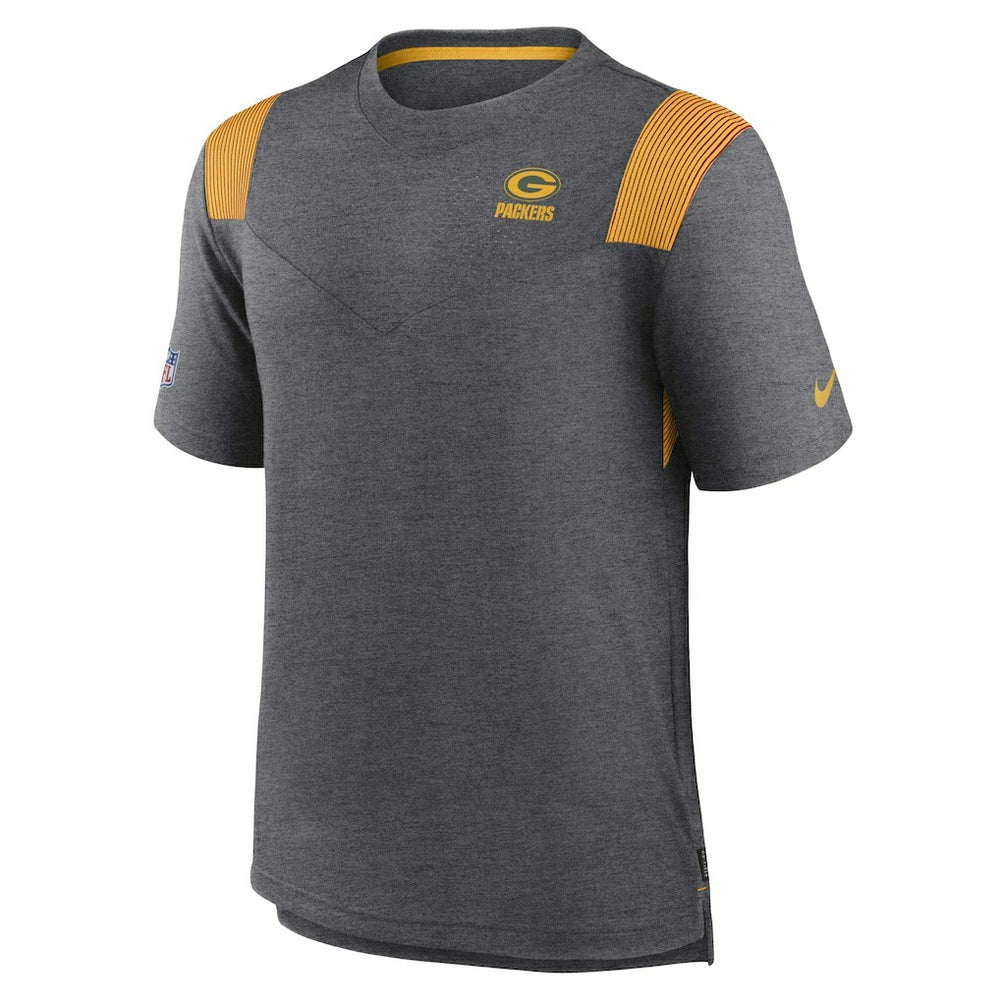 Green Bay Packers Sideline Tonal Logo Performance Player T-Shirt - Heather Charcoal | Nike sale