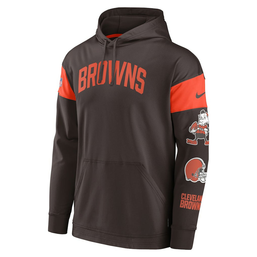 Cleveland Browns Brownie The Elf Sideline Athletic Arch Jersey Performance Pullover Hoodie - Brown | Nike outlet
