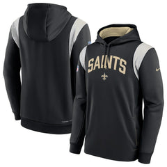 New Orleans Saints Sideline Athletic Stack Performance Pullover Hoodie - Black | Nike discount