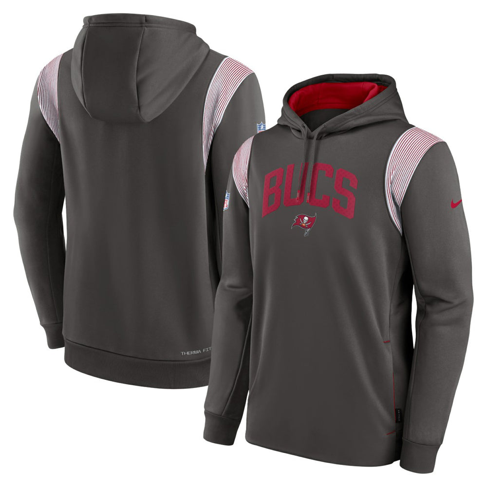 Tampa Bay Buccaneers Sideline Athletic Stack Performance Pullover Hoodie - Pewter | Nike cheap