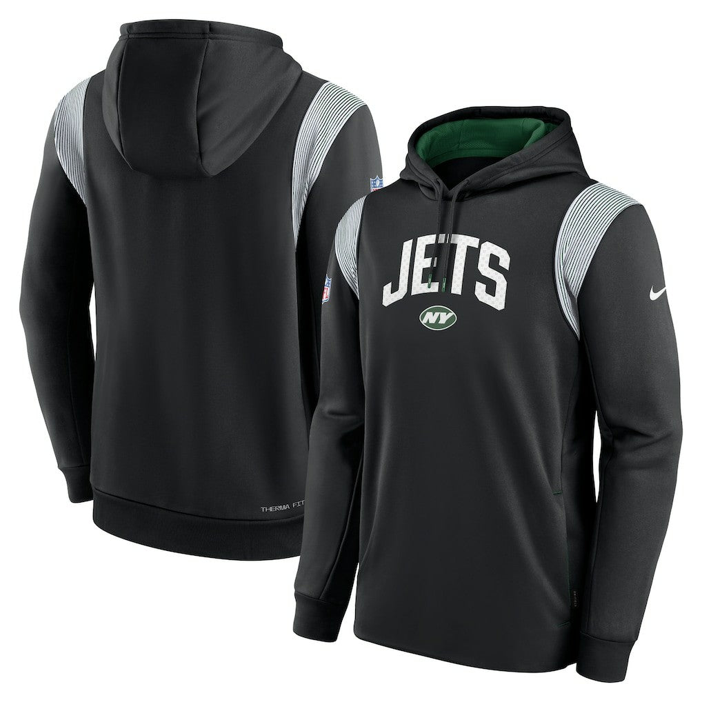 New York Jets Sideline Athletic Stack Performance Pullover Hoodie - Black | Nike on sale
