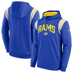 Los Angeles Rams Sideline Athletic Stack Performance Pullover Hoodie - Royal | Nike on sale