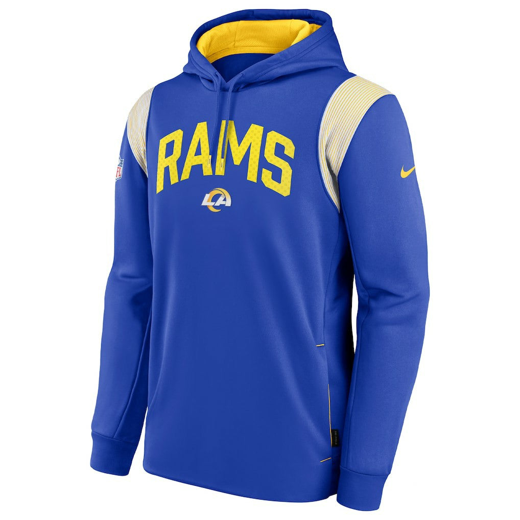 Los Angeles Rams Sideline Athletic Stack Performance Pullover Hoodie - Royal | Nike on sale