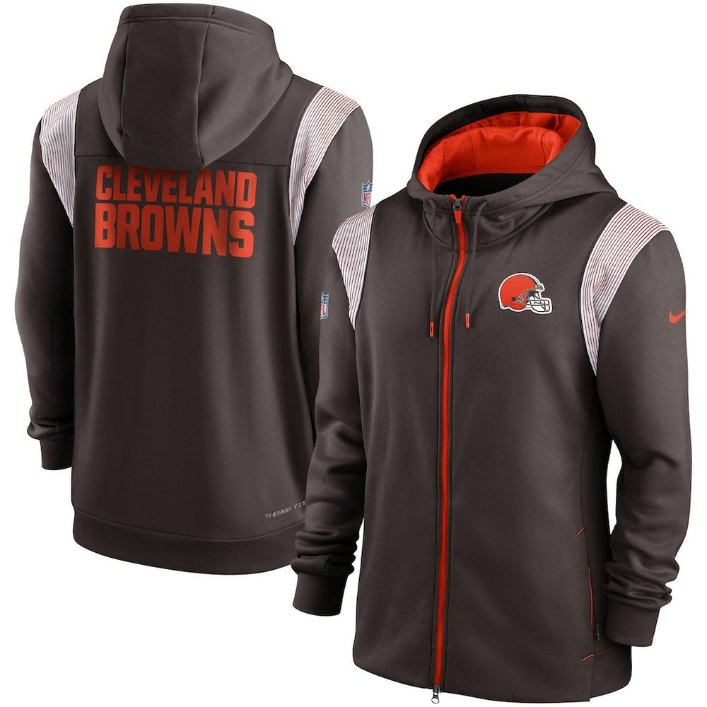 Cleveland Browns Performance Sideline Lockup Full-Zip Hoodie - Brown | Nike outlet