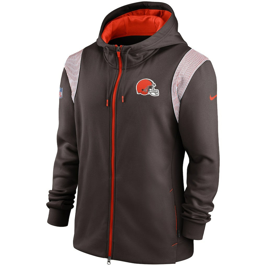 Cleveland Browns Performance Sideline Lockup Full-Zip Hoodie - Brown | Nike outlet
