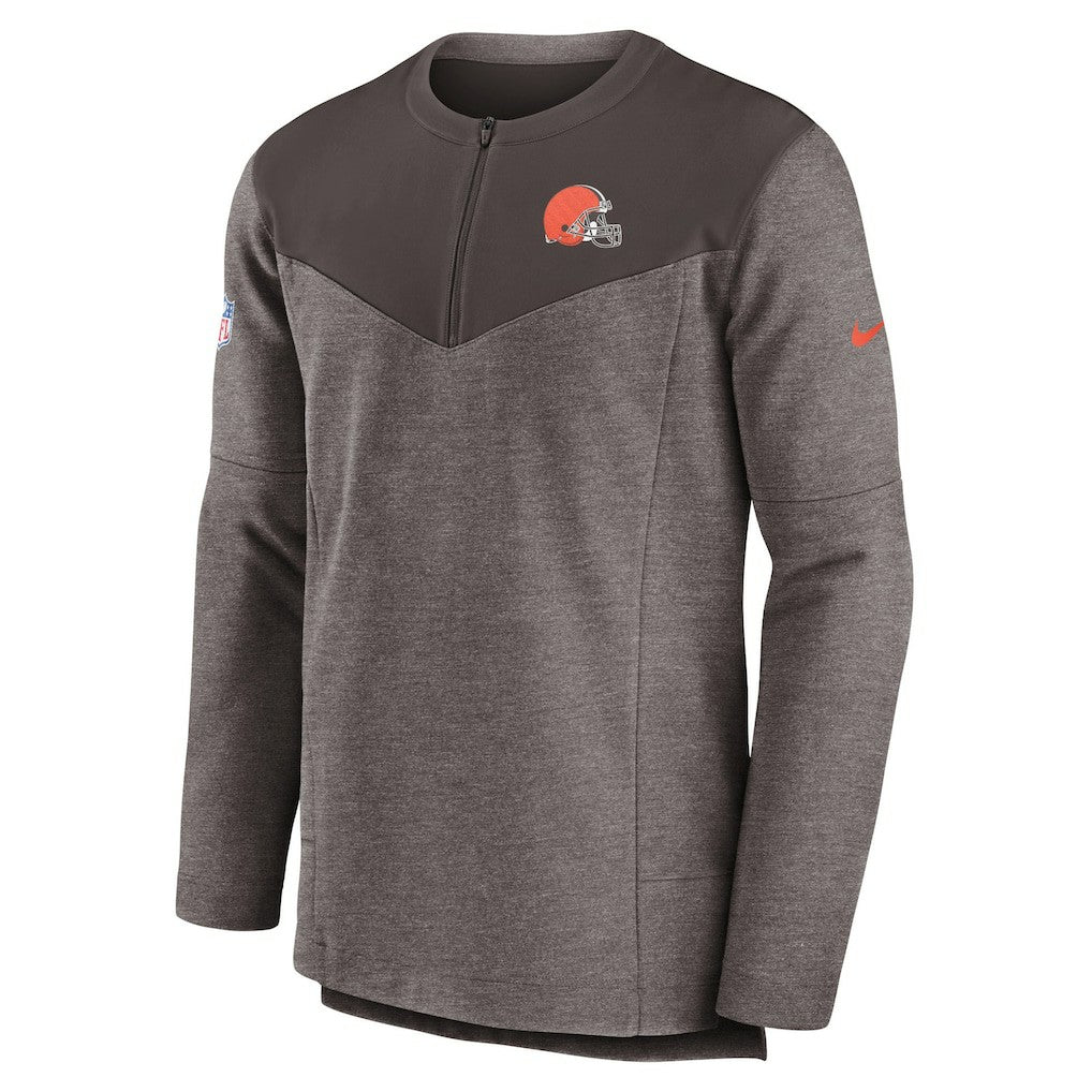 Cleveland Browns Sideline Lockup Performance Quarter-Zip Top - Brown | Nike cheap