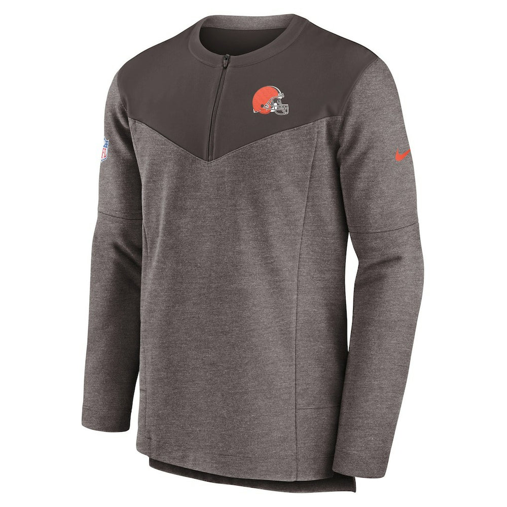 Cleveland Browns Sideline Lockup Performance Quarter-Zip Top - Brown | Nike cheap