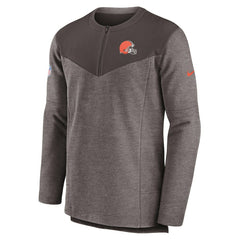 Cleveland Browns Sideline Lockup Performance Quarter-Zip Top - Brown | Nike cheap