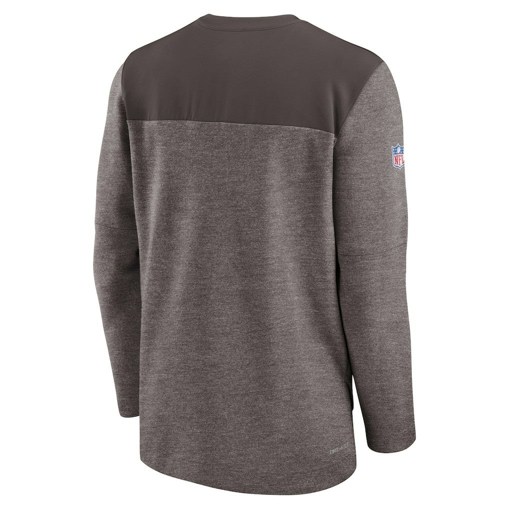 Cleveland Browns Sideline Lockup Performance Quarter-Zip Top - Brown | Nike cheap
