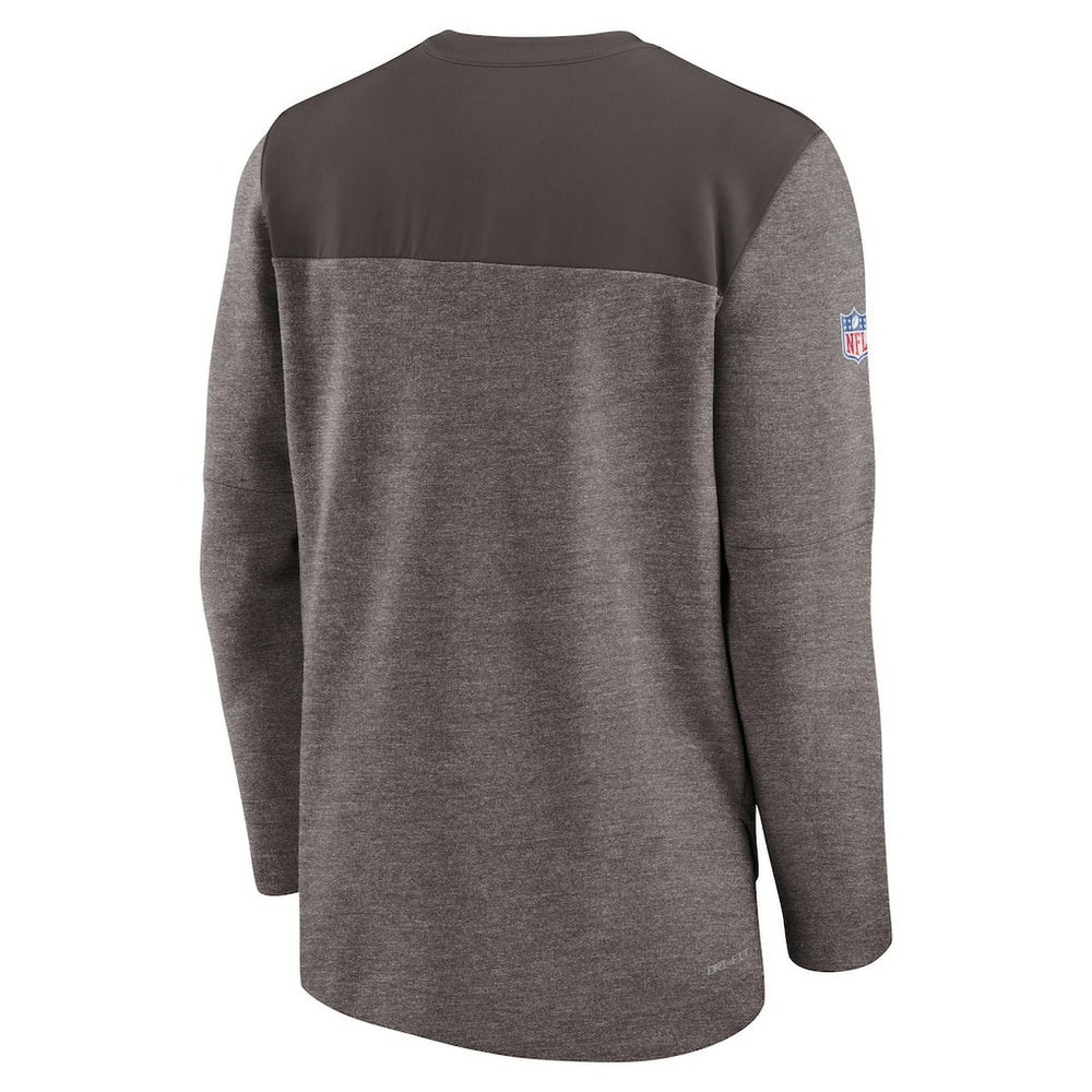 Cleveland Browns Sideline Lockup Performance Quarter-Zip Top - Brown | Nike cheap