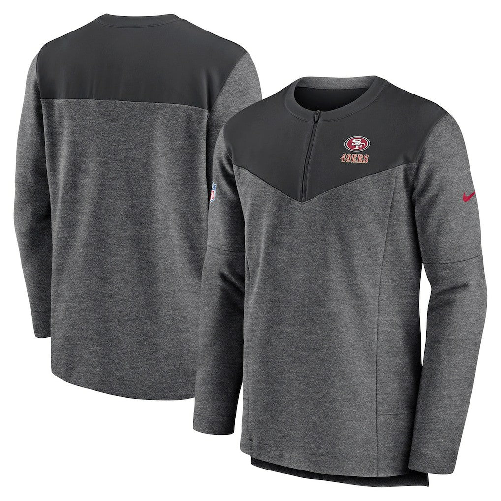 San Francisco 49ers Sideline Lockup Performance Quarter-Zip Top - Charcoal | Nike outlet