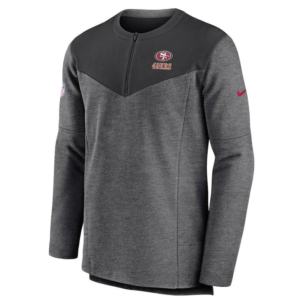 San Francisco 49ers Sideline Lockup Performance Quarter-Zip Top - Charcoal | Nike outlet