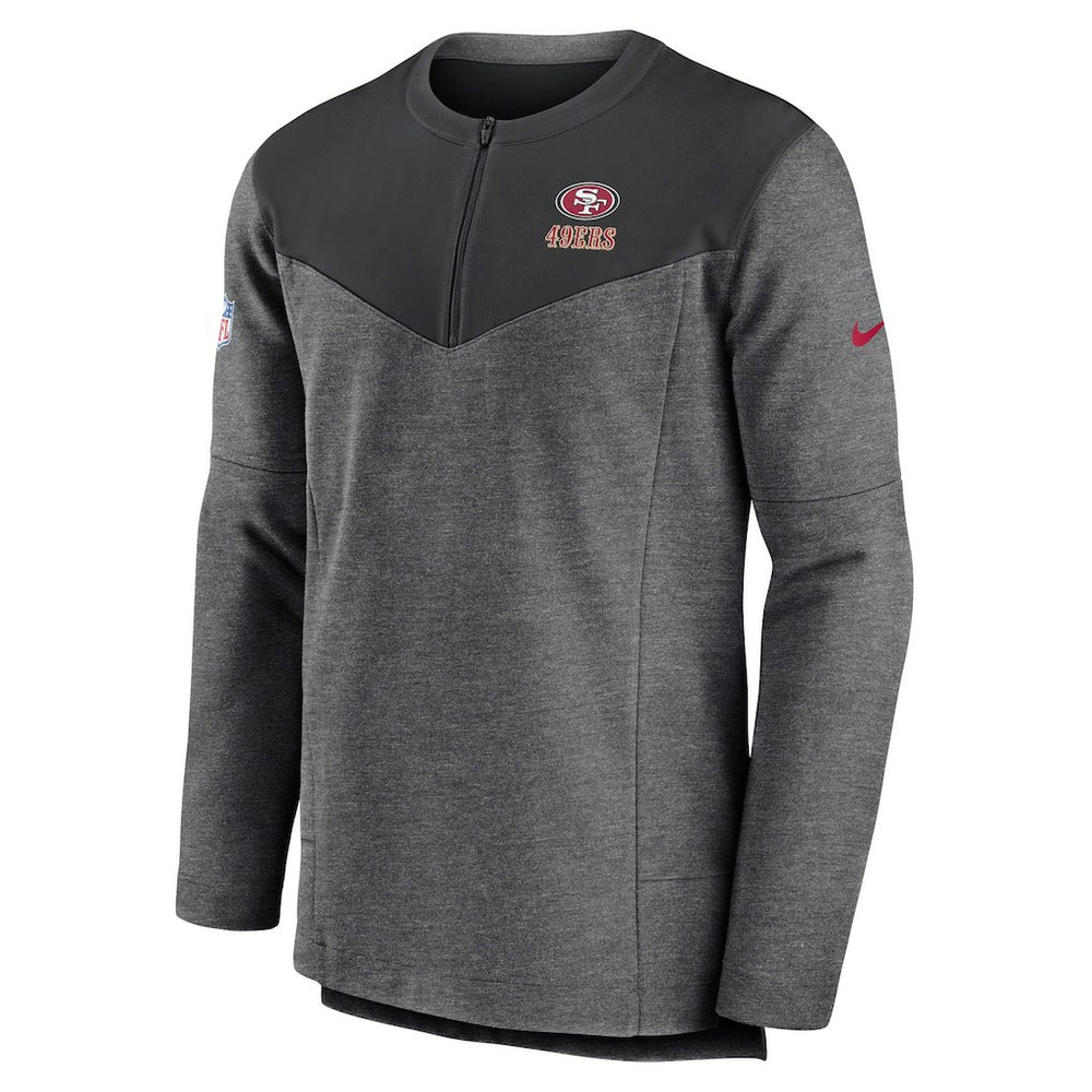 San Francisco 49ers Sideline Lockup Performance Quarter-Zip Top - Charcoal | Nike outlet