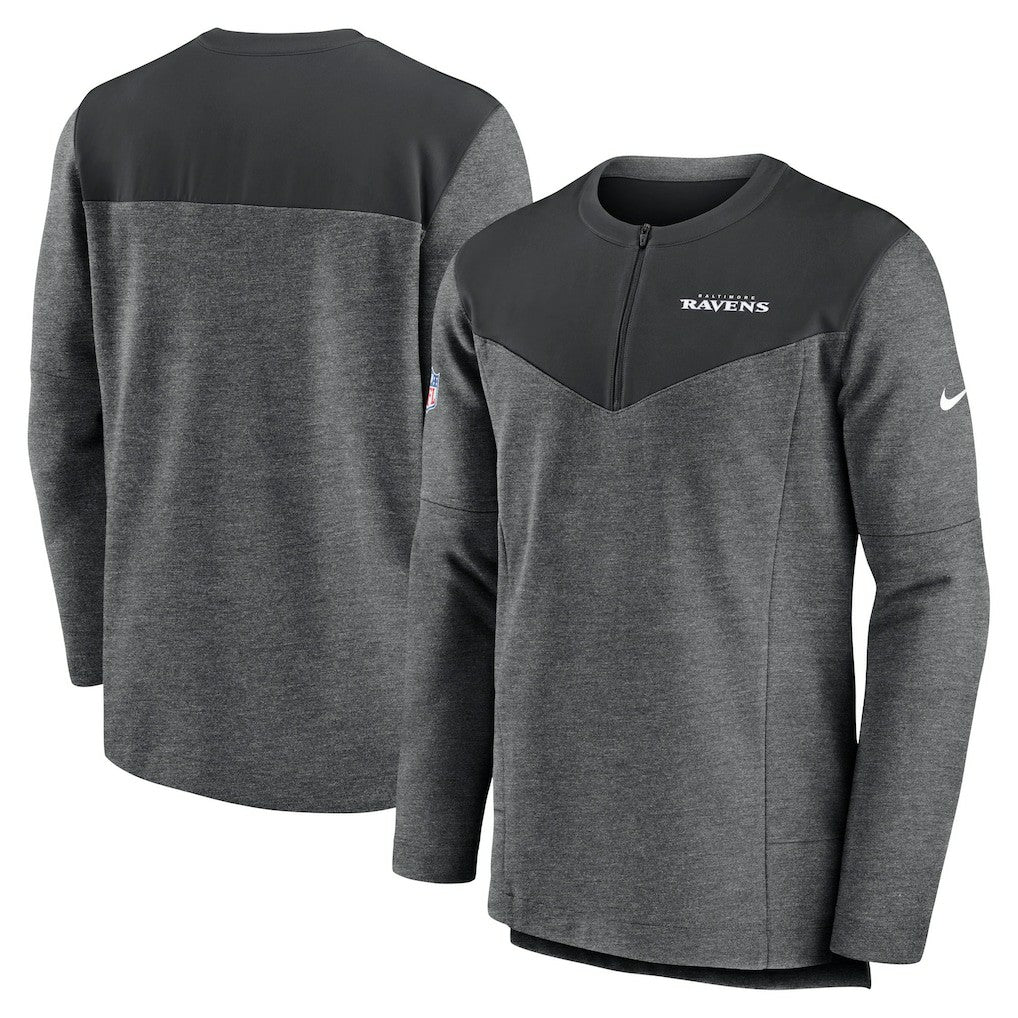 Baltimore Ravens Sideline Lockup Performance Quarter-Zip Top - Charcoal | Nike cheap