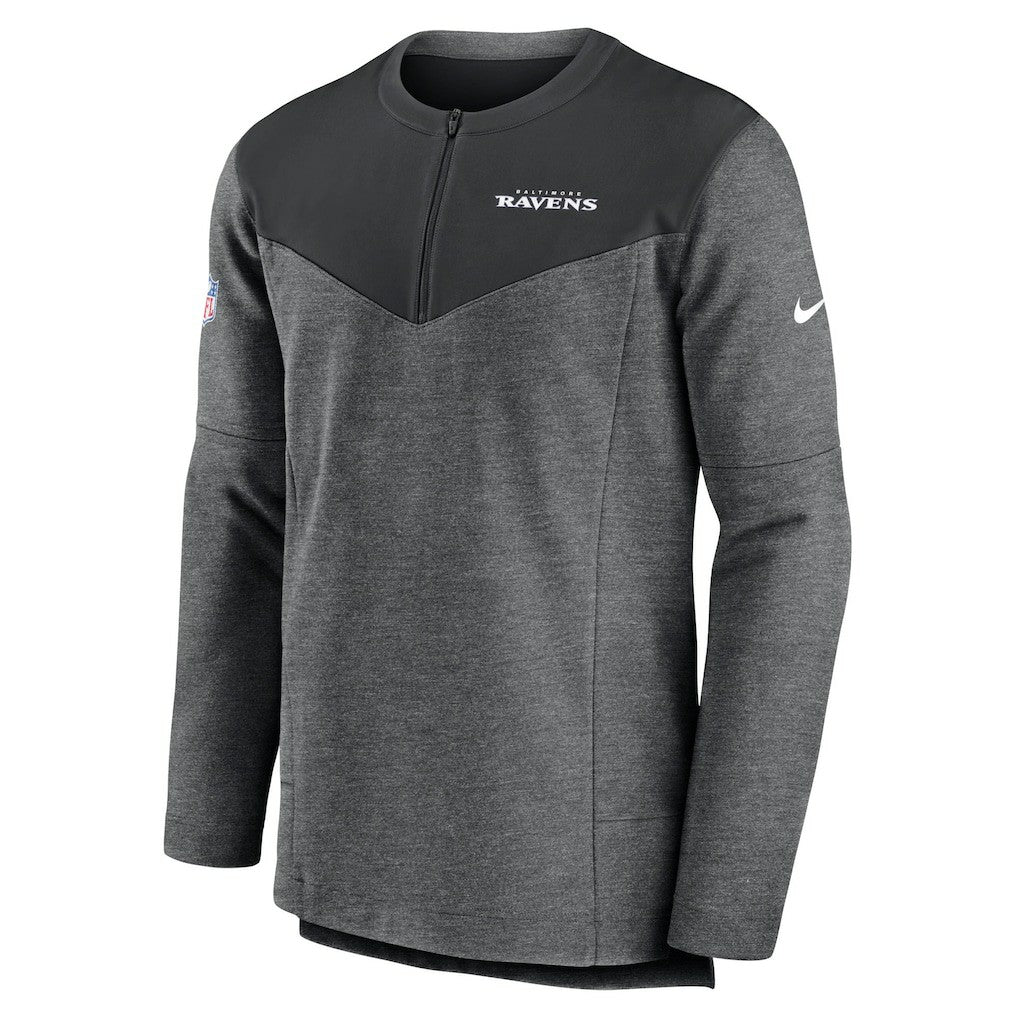 Baltimore Ravens Sideline Lockup Performance Quarter-Zip Top - Charcoal | Nike cheap