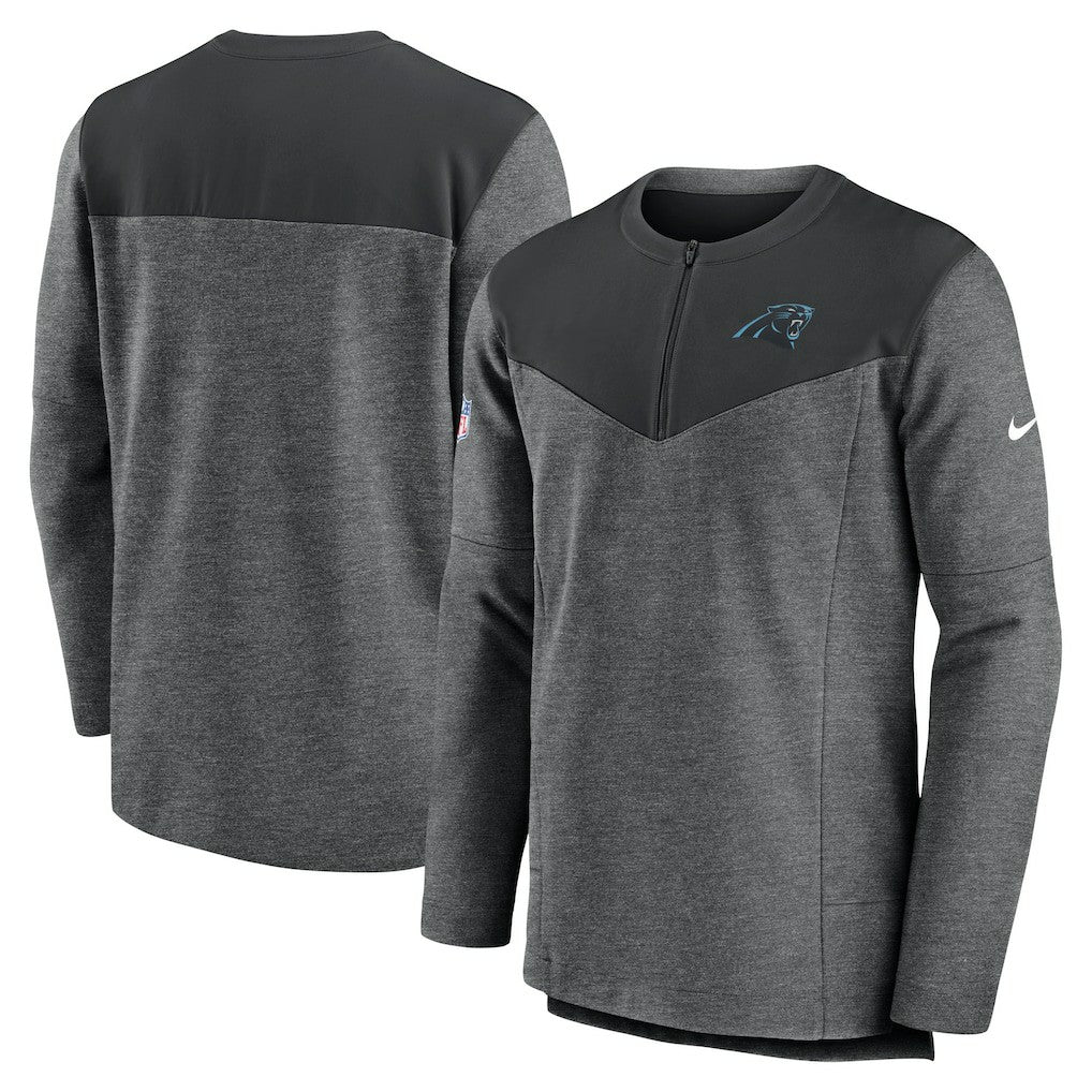Carolina Panthers Sideline Lockup Performance Quarter-Zip Top - Charcoal | Nike discount