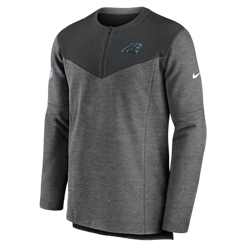 Carolina Panthers Sideline Lockup Performance Quarter-Zip Top - Charcoal | Nike discount