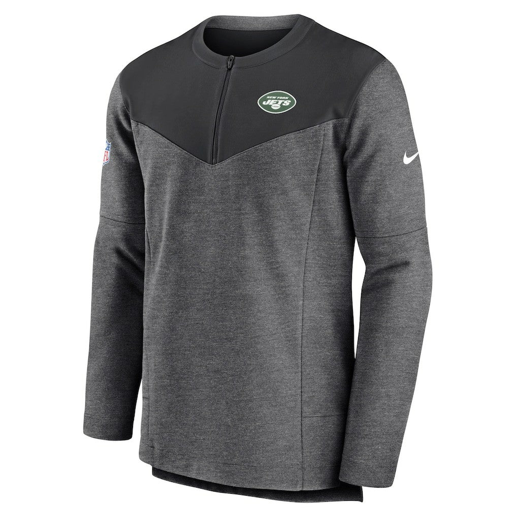 New York Jets Sideline Lockup Performance Quarter-Zip Top - Charcoal | Nike cheap