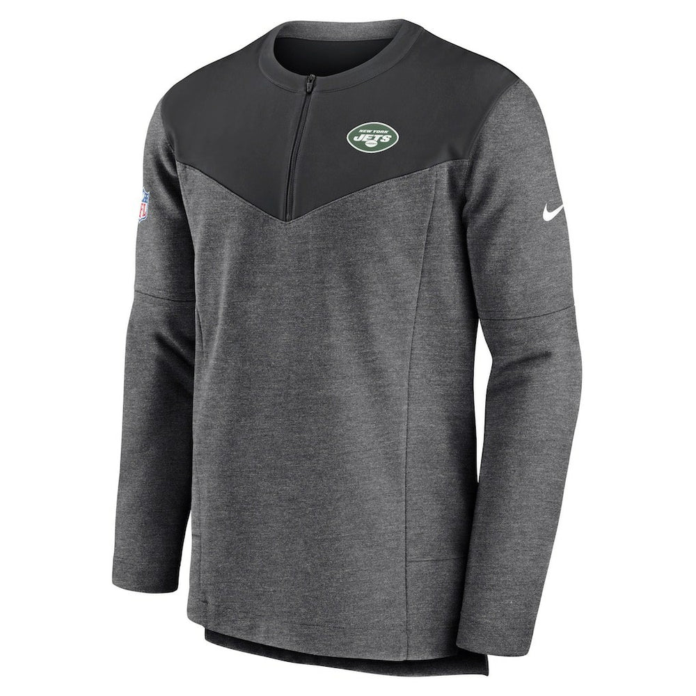 New York Jets Sideline Lockup Performance Quarter-Zip Top - Charcoal | Nike cheap