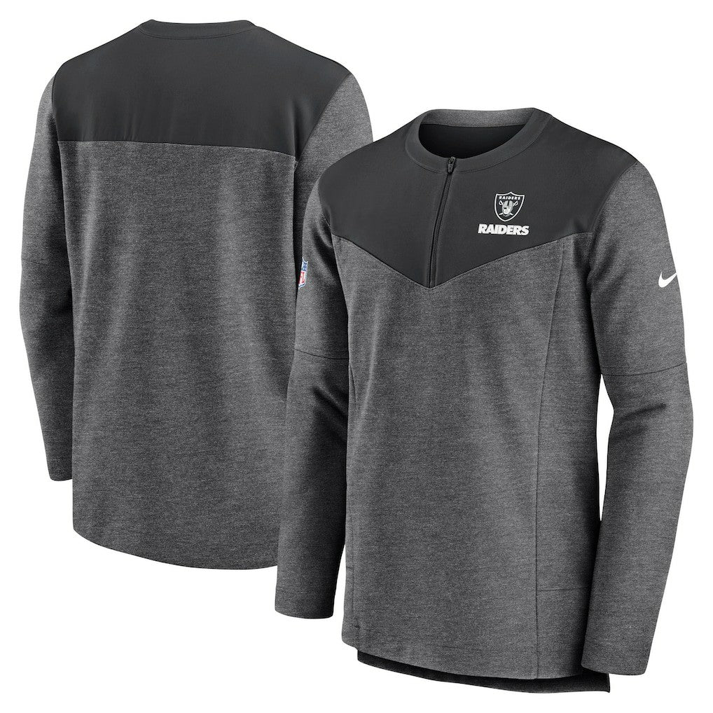 Las Vegas Raiders Sideline Lockup Performance Quarter-Zip Top - Charcoal | Nike sale