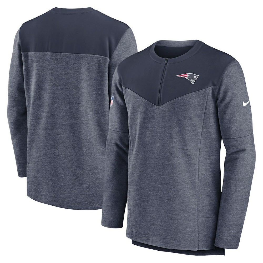 New England Patriots Sideline Lockup Performance Quarter-Zip Top - Navy | Nike on sale