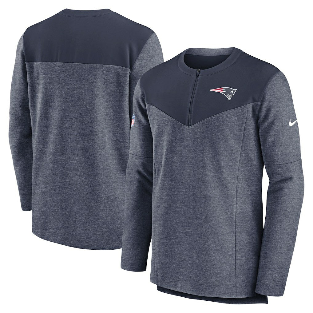 New England Patriots Sideline Lockup Performance Quarter-Zip Top - Navy | Nike on sale