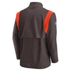 Cleveland Browns Sideline Coach Chevron Lockup Quarter-Zip Long Sleeve Top - Brown | Nike cheap