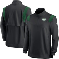 New York Jets Sideline Coach Chevron Lockup Quarter-Zip Long Sleeve Top - Black | Nike for sale