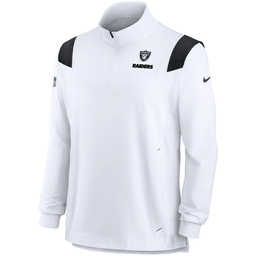 Las Vegas Raiders Sideline Coach Chevron Lockup Quarter-Zip Long Sleeve Top - White | Nike discount