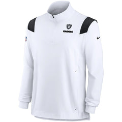 Las Vegas Raiders Sideline Coach Chevron Lockup Quarter-Zip Long Sleeve Top - White | Nike discount