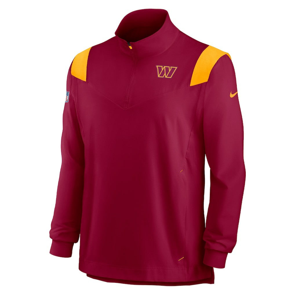 Washington Commanders Sideline Coach Chevron Lockup Quarter-Zip Long Sleeve Top - Burgundy | Nike outlet