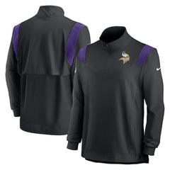 Minnesota Vikings Sideline Coach Chevron Lockup Quarter-Zip Long Sleeve Top - Black | Nike for sale