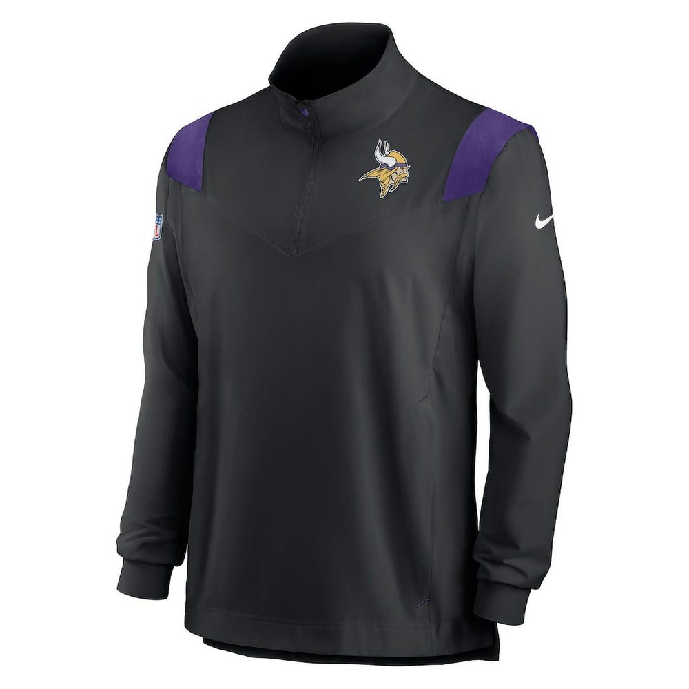 Minnesota Vikings Sideline Coach Chevron Lockup Quarter-Zip Long Sleeve Top - Black | Nike for sale