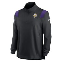 Minnesota Vikings Sideline Coach Chevron Lockup Quarter-Zip Long Sleeve Top - Black | Nike for sale