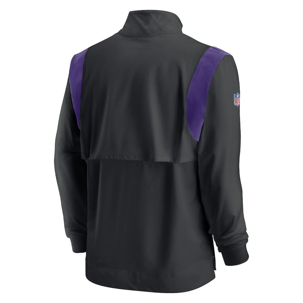 Minnesota Vikings Sideline Coach Chevron Lockup Quarter-Zip Long Sleeve Top - Black | Nike for sale