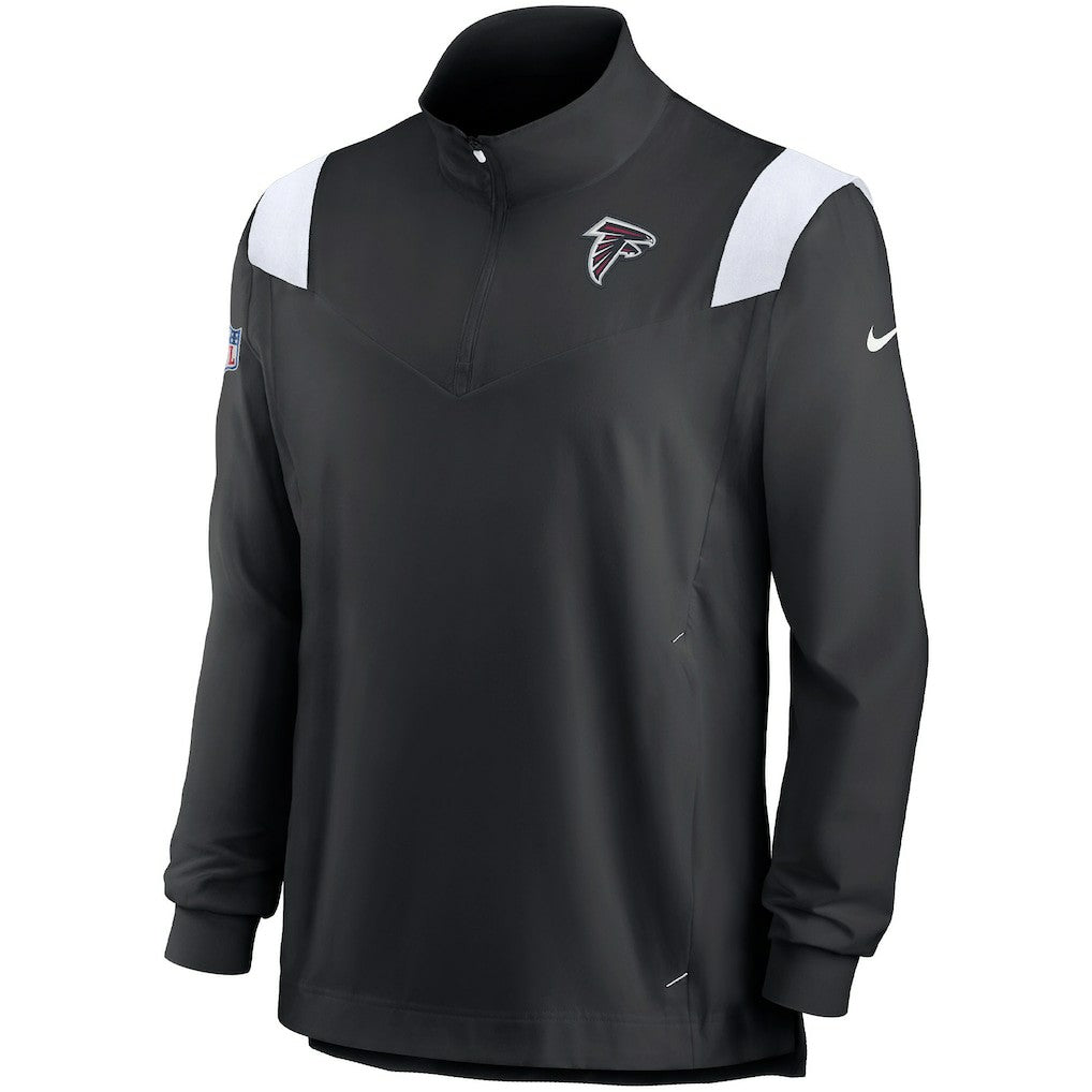 Atlanta Falcons Sideline Coach Chevron Lockup Quarter-Zip Long Sleeve Top - Black/White | Nike online