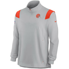 Cleveland Browns Sideline Coach Chevron Lockup Quarter-Zip Long Sleeve Top - Gray | Nike outlet