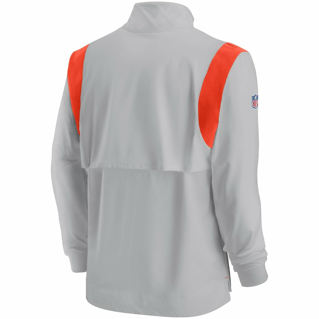 Cleveland Browns Sideline Coach Chevron Lockup Quarter-Zip Long Sleeve Top - Gray | Nike outlet