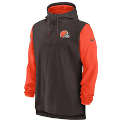 Cleveland Browns Sideline Player Quarter-Zip Hoodie - Brown/Orange | Nike outlet
