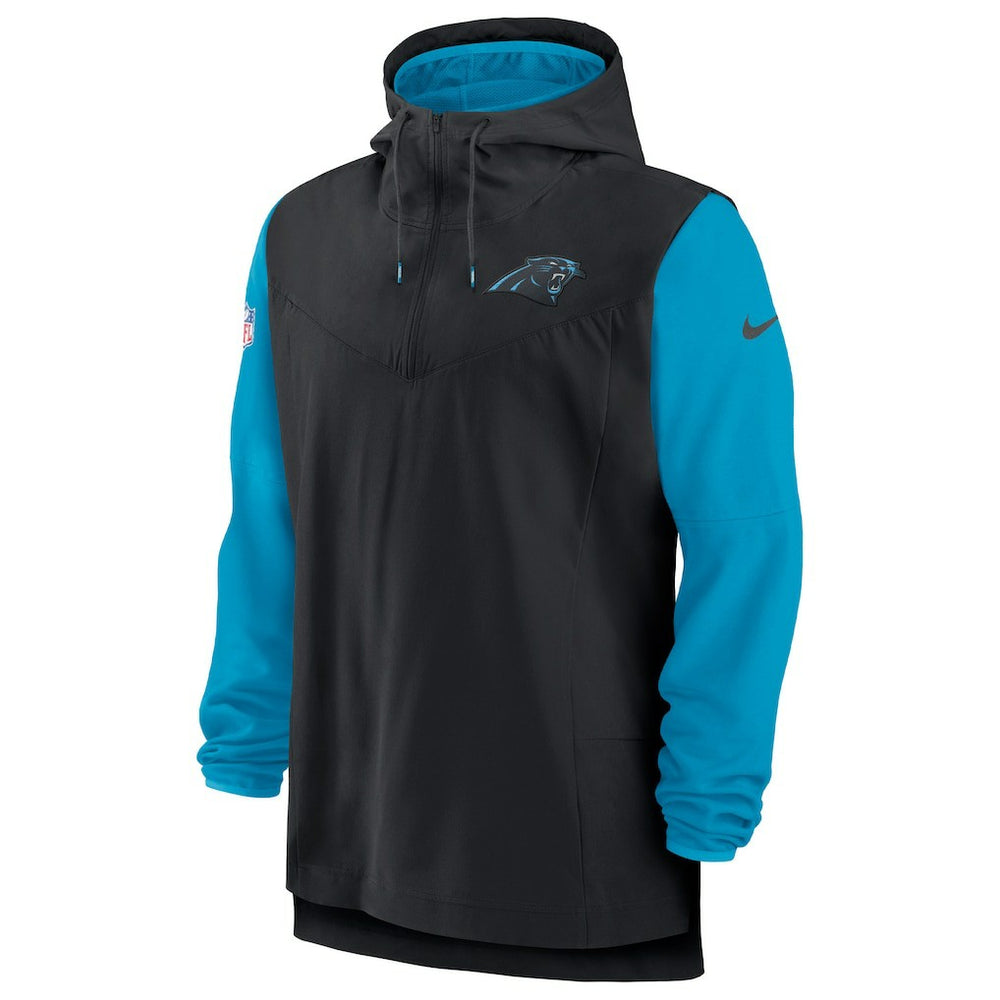 Carolina Panthers Sideline Player Quarter-Zip Hoodie - Black/Blue | Nike sale